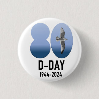 D-Day 80 - 1944-2024 Ronde Button 3,2 Cm