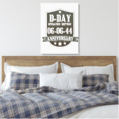 D-Day-herdenkingsbadge Canvas Afdruk (Insitu (Slaapkamer))