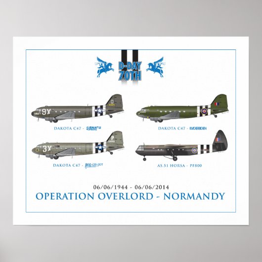 D-DAY INVASION VLIEGTUIG POSTER (Voorkant)