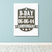 D-Day Jubileum badge Canvas Afdruk (Insitu (Houten vloer))