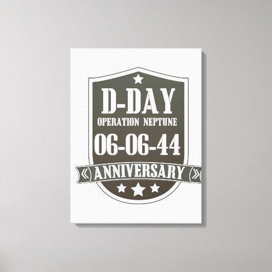 D-Day Jubileum badge Canvas Afdruk (Voorkant)