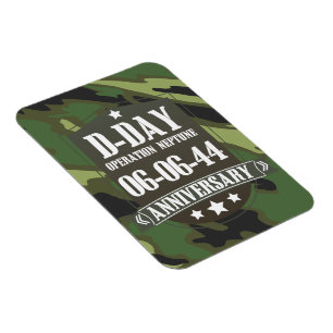 D-day Jubileum badge met camouflage Magneet