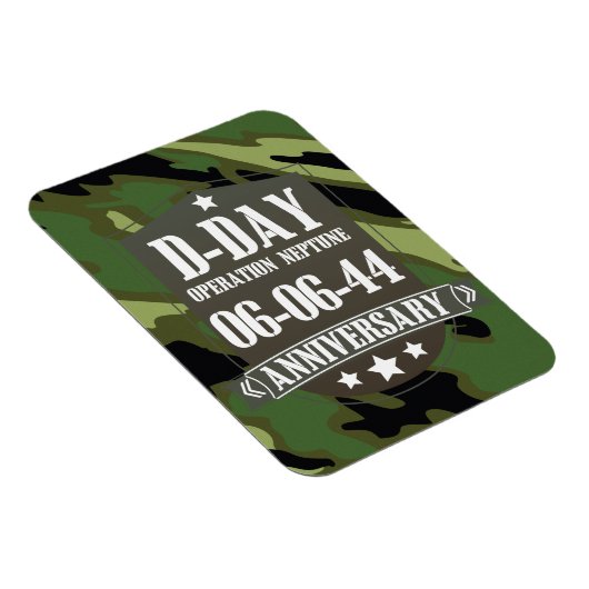 D-day Jubileum badge met camouflage Magneet (Rechterzijde)