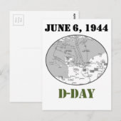 D-Day-kaart Briefkaart (Voorkant / Achterkant)