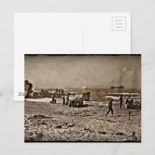 D-Day-landingen toegewezen Afbeeldingen Briefkaart (Voorkant / Achterkant)