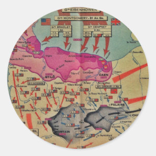 D-Day-landingen toegewezen Afbeeldingen Ronde Sticker