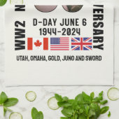 D-DAY NORMANDIË LANDINGEN WO2 80ste Anniv Souvenir Theedoek (Gevouwen)