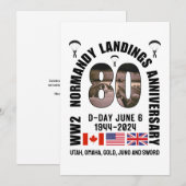 D-DAY NORMANDIË LANDINGEN WW2 80e Jubileum Feestdagenkaart (Voorkant / Achterkant)