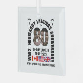 D-DAY NORMANDIË LANDINGEN WW2 80e Jubileum Glas Ornament (Voorkant links)