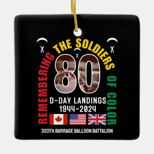 D-DAY NORMANDIË LANDINGEN WW2 80e Jubileum Keramisch Ornament (Voorkant)