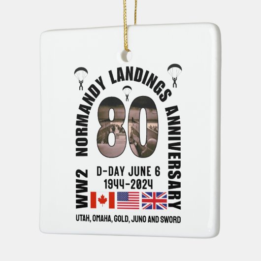 D-DAY NORMANDIË LANDINGEN WW2 80e Jubileum Keramisch Ornament (Links)