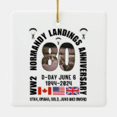 D-DAY NORMANDIË LANDINGEN WW2 80e Jubileum Keramisch Ornament (Achterkant)