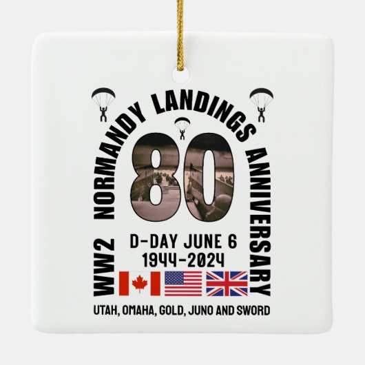 D-DAY NORMANDIË LANDINGEN WW2 80e Jubileum Keramisch Ornament (Achterkant)