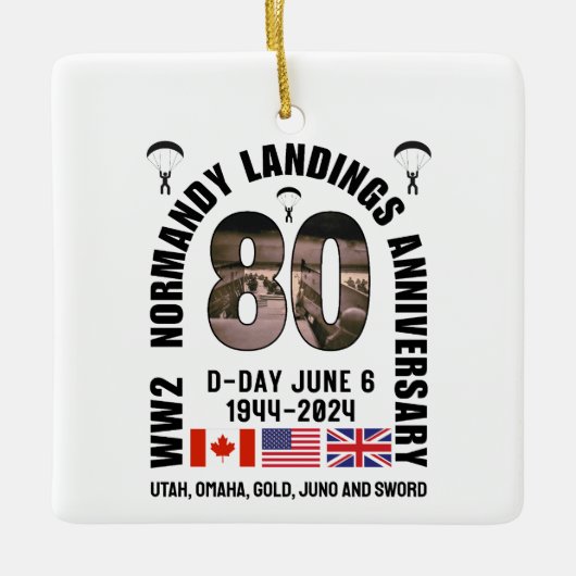D-DAY NORMANDIË LANDINGEN WW2 80e Jubileum Keramisch Ornament (Voorkant)