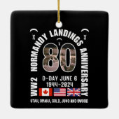 D-DAY NORMANDIË LANDINGEN WW2 80e Jubileum Keramisch Ornament (Achterkant)