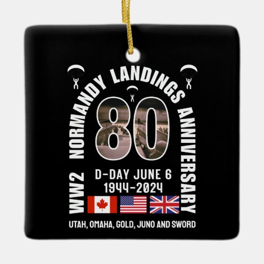 D-DAY NORMANDIË LANDINGEN WW2 80e Jubileum Keramisch Ornament (Voorkant)