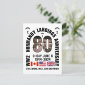 D-DAY NORMANDIË LANDINGEN WW2 80e VERJAARDAG Briefkaart (Staand voorkant)
