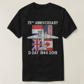 D-Day Normandy Landing 75th Jubileum C-47 Flag T-shirt (Design voorkant)
