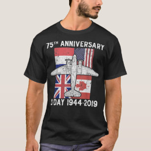 D-Day Normandy Landing 75th Jubileum C-47 Flag T-shirt