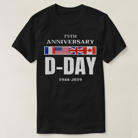 D-Day Normandy Landing 75th Jubileum Mannen Vrouwe T-shirt (Design voorkant)