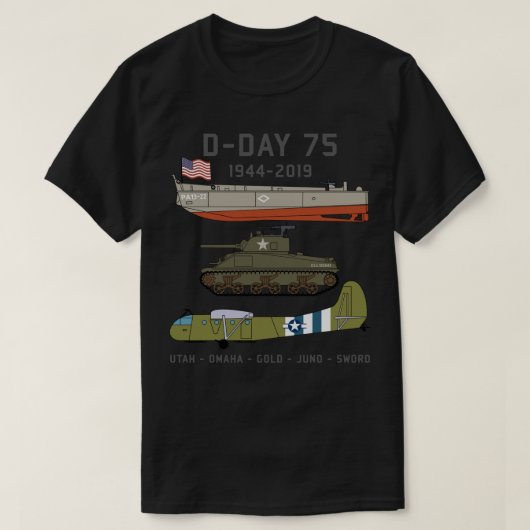 D-Day Normandy Landings WW2 75th Jubileum T Gi T-shirt (Design voorkant)