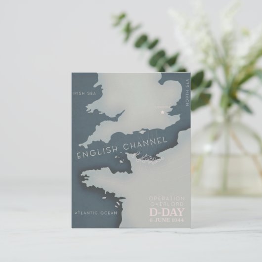 D-Day-operatie overlapt het militaire poster. Briefkaart (Staand voorkant)