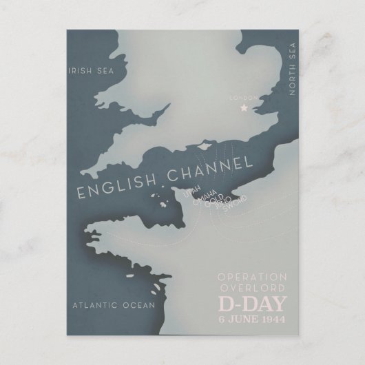 D-Day-operatie overlapt het militaire poster. Briefkaart (Voorkant)