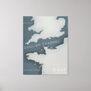 D-Day-operatie overlapt het militaire poster. Canvas Afdruk