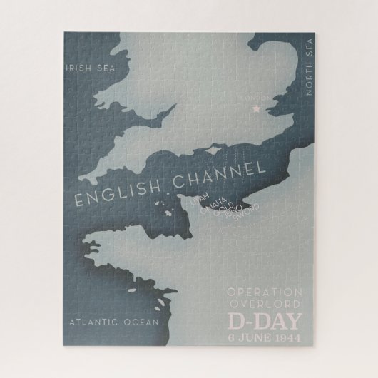 D-Day-operatie overlapt het militaire poster. Legpuzzel (Verticaal)