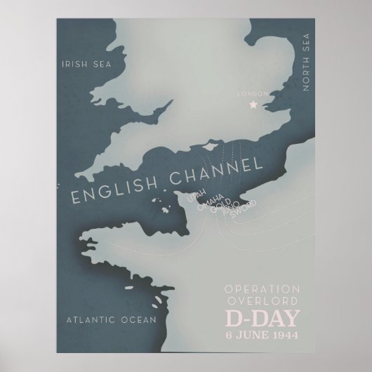 D-Day-operatie overlapt het militaire poster. Poster (Voorkant)