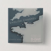 D-Day-operatie overlapt het militaire poster. Vierkante Button 5,1 Cm (Voorkant)