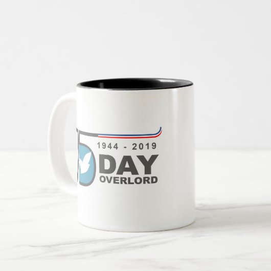 D-Day Overlord 1944 2019 Tweekleurige Koffiemok (Voorkant links)