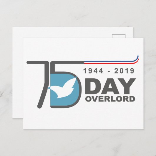 D-Day Overlord Normandie 1944-2019 Briefkaart (Voorkant / Achterkant)