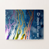 D - Denim Blue Zee Alphabet Art Puzzle Legpuzzel (Horizontaal)