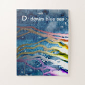 D - Denim Blue Zee Alphabet Art Puzzle Legpuzzel (Verticaal)