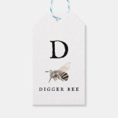 "D" Digger Bee Cadeaulabel (Voorkant)
