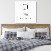 "D" Digger Bee Canvas Afdruk (Insitu (Slaapkamer))