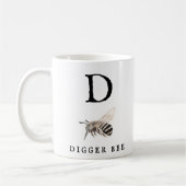 "D" Digger Bee Coffee Mok (Links)