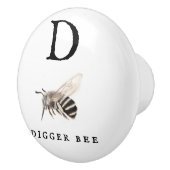 "D" Digger Bee Keramische Knop (Rechts)