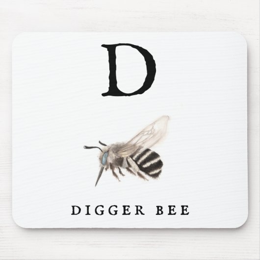 "D" Digger Bee Muismat (Voorkant)