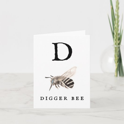 "D" Digger Bee Notitiekaartje (Voorkant)