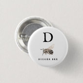 "D" Digger Bee Ronde Button 3,2 Cm (Voorkant /achterkant)