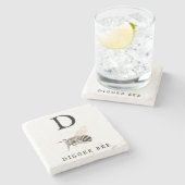 "D" Digger Bee Stone Onderzetter (Zijkant)