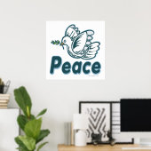 D - Dove, Olive Branch, Peace Poster (Thuiskantoor)