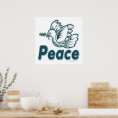 D - Dove, Olive Branch, Peace Poster (Keuken)
