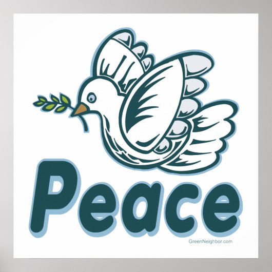 D - Dove, Olive Branch, Peace Poster (Voorkant)
