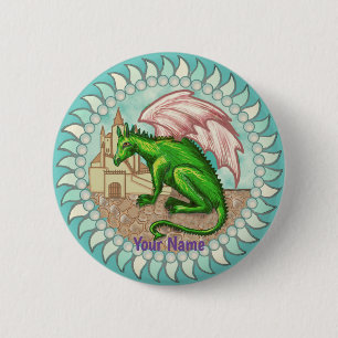 D Dragon-pinknop Ronde Button 5,7 Cm