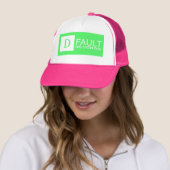 D-Fault Records Neon Trucker Hat Pet (In situ)