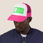 D-Fault Records Neon Trucker Hat Pet (In situ)