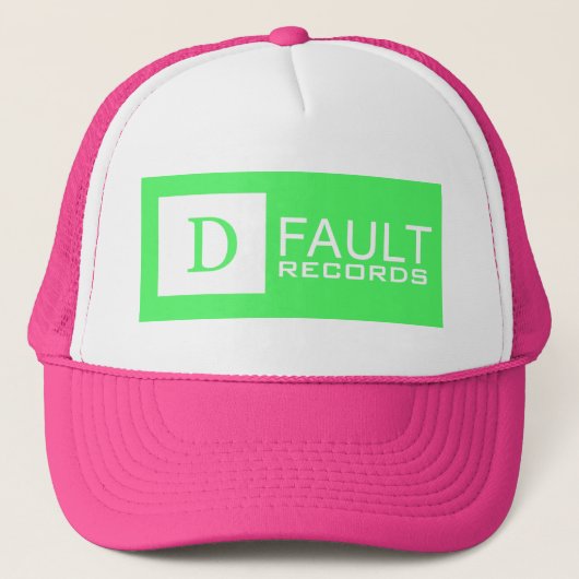 D-Fault Records Neon Trucker Hat Pet (Voorkant)